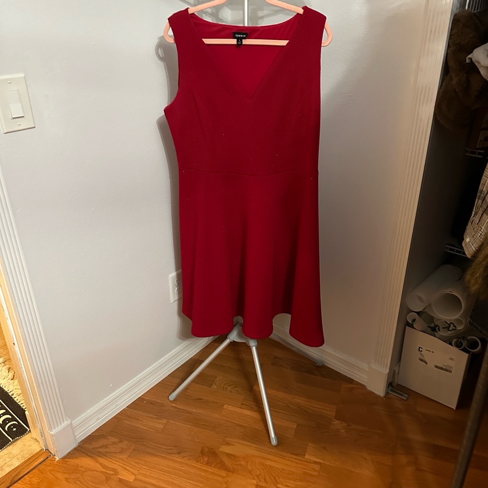 EUC Torrid Vibrant Red Skater Dress